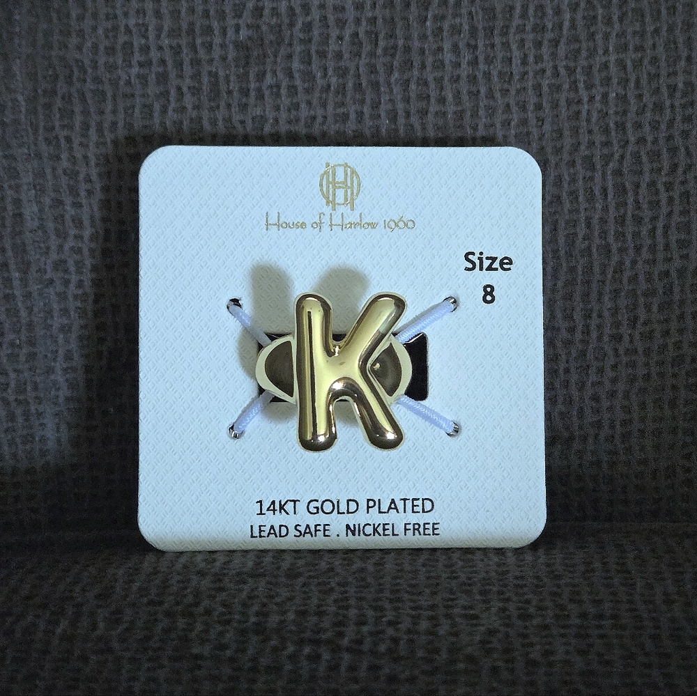 House🏠 of Harlow 1960 Chunky Gold "K" Initial Ring💍 - Picture 9 of 15